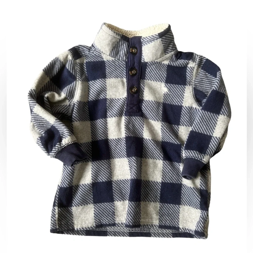 Carter’s Baby Boy Plaid Fleece Pullover -Size 12M
